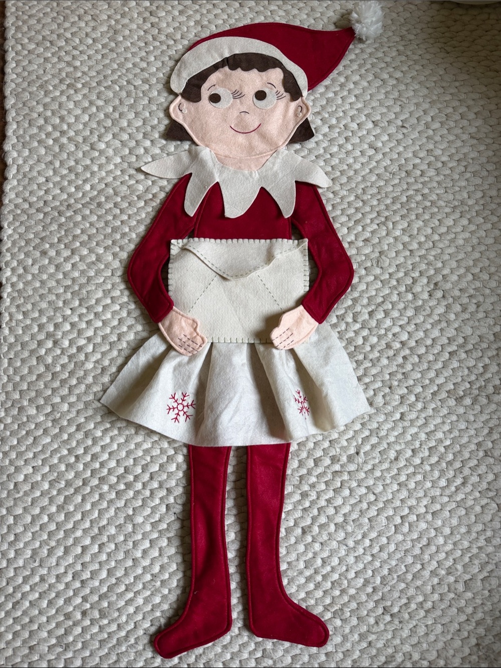 Pottery Barn Kids Red and White Elf on Shelf Message Holder Hang Holiday Decor